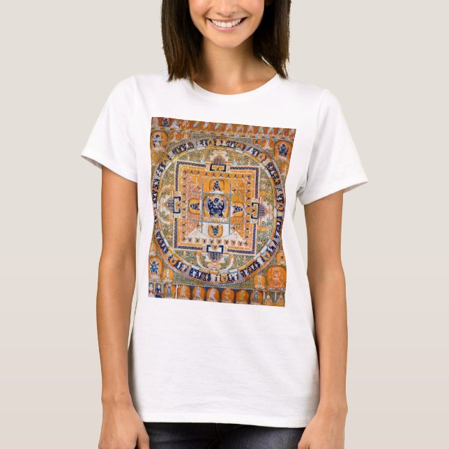 Camiseta Diagrama cósmico de Mandala para meditación (Anverso)