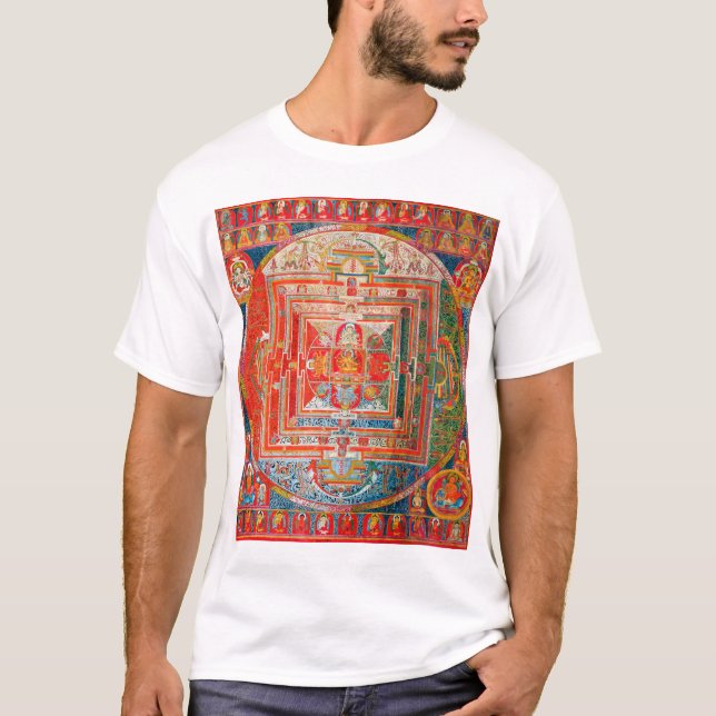 Camiseta Diagrama cósmico de Mandala para meditación (Anverso)
