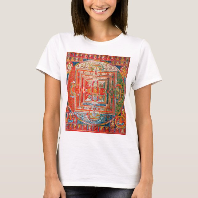Camiseta Diagrama cósmico de Mandala para meditación (Anverso)