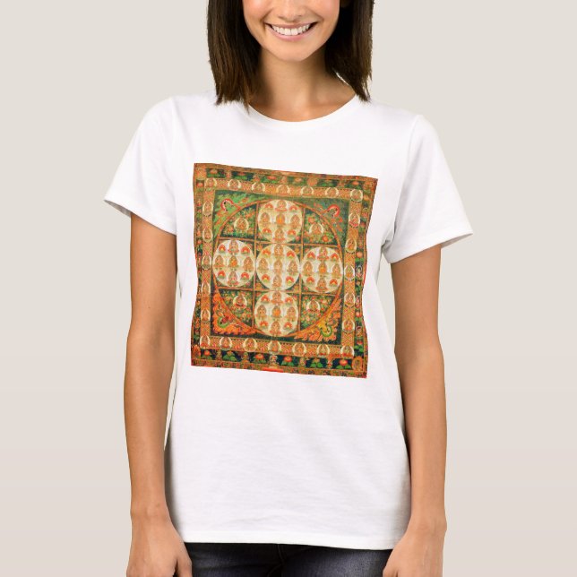 Camiseta Diagrama cósmico de Mandala para meditación (Anverso)