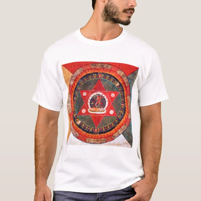 Camiseta Diagrama cósmico de Mandala para meditación (Anverso)