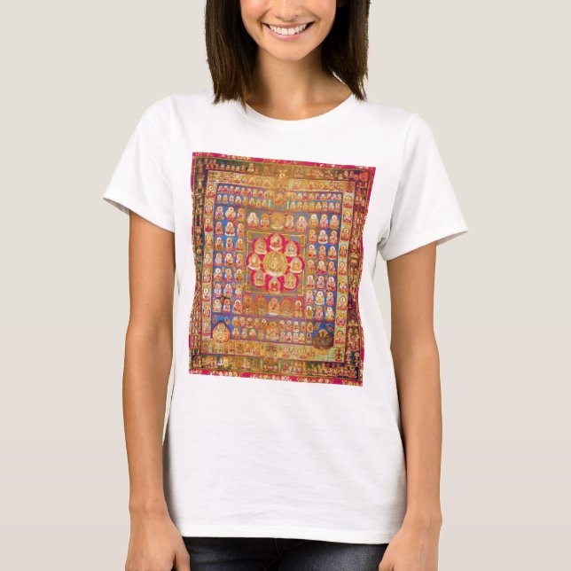 Camiseta Diagrama cósmico de Mandala para meditación (Anverso)