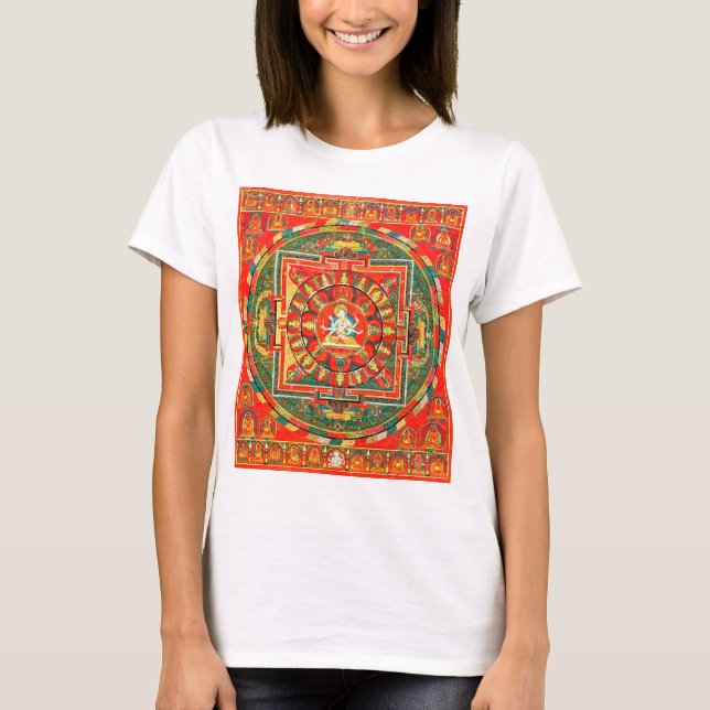 Camiseta Diagrama cósmico de Mandala para meditación (Anverso)