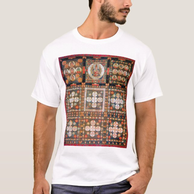 Camiseta Diagrama cósmico de Mandala para meditación (Anverso)
