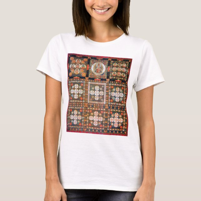 Camiseta Diagrama cósmico de Mandala para meditación (Anverso)