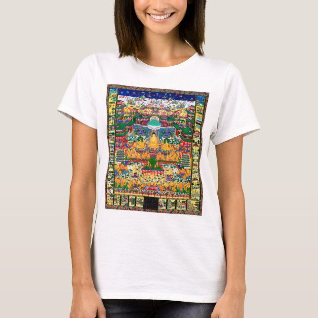 Camiseta Diagrama cósmico de Mandala para meditación (Anverso)