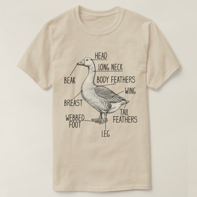 Camiseta Diagrama de Anatomía de Ganso (Diseño del anverso)