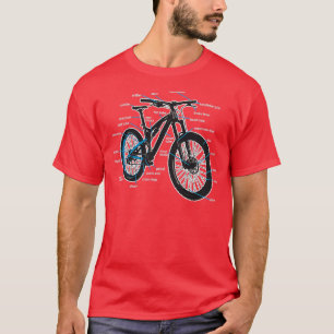 Camiseta Diagrama de bicicletas Partes de una bicicleta de