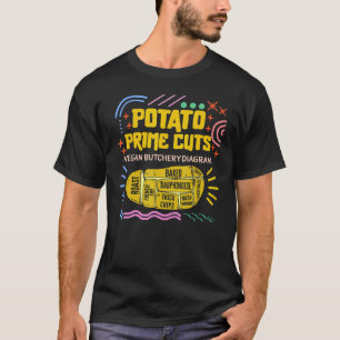 Camiseta Diagrama de carnicería vegana de cortes selectos d