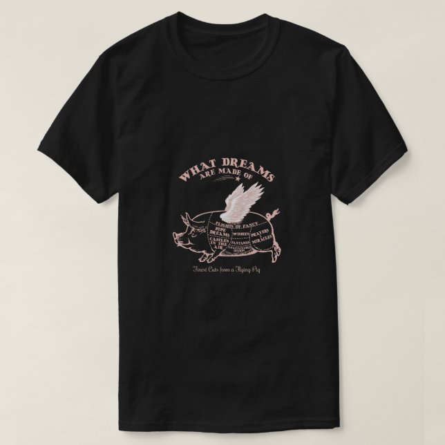 Camiseta Diagrama de cerdo volador (Diseño del anverso)