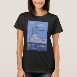 Camiseta Diagrama de época de buques de guerra alemanes SMS