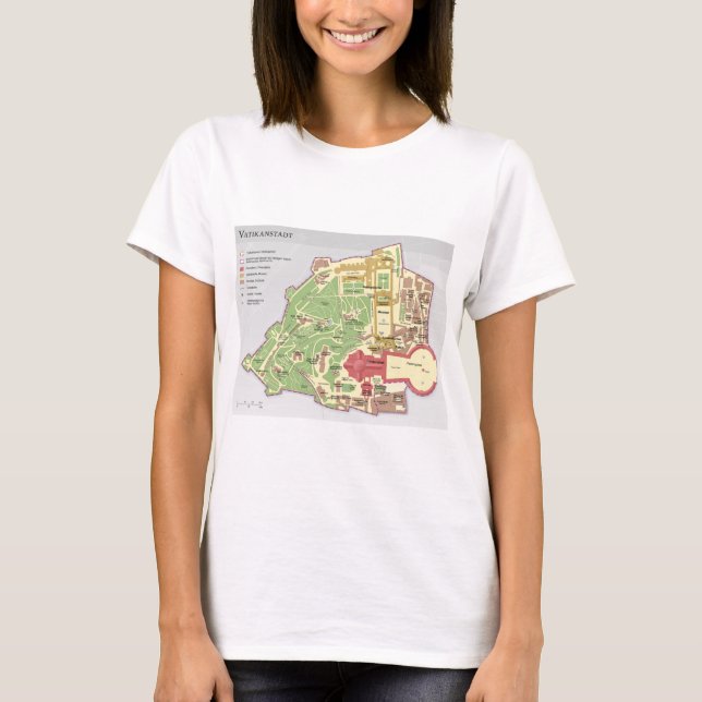 Camiseta Diagrama de la Ciudad del Vaticano de Vatikanstadt (Anverso)
