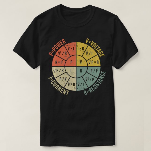 Camiseta Diagrama de leyes Ohms Ingeniero Electrónico V (Diseño del anverso)