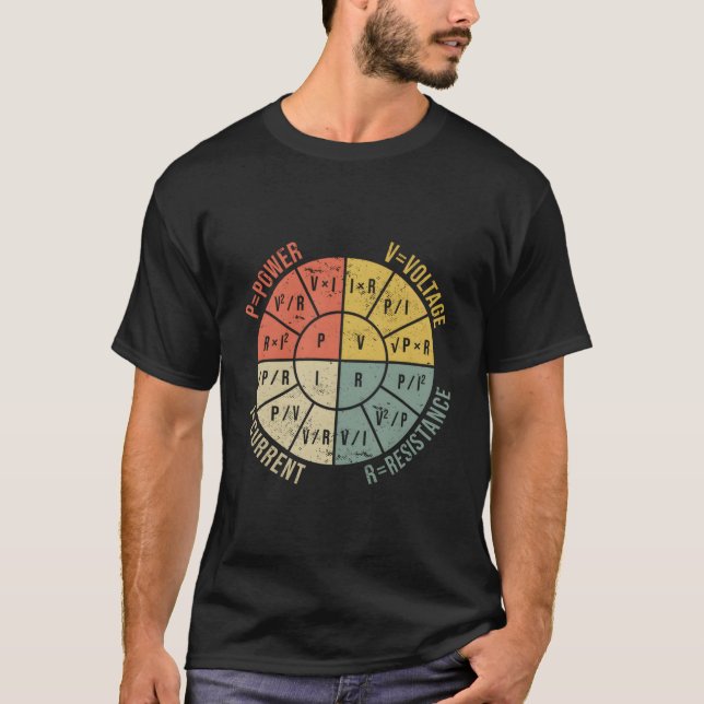 Camiseta Diagrama de leyes Ohms Ingeniero Electrónico V (Anverso)