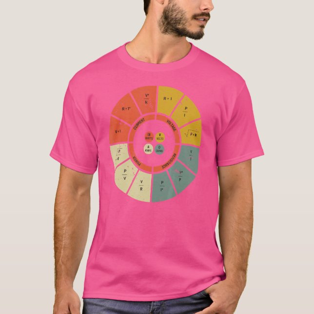 Camiseta Diagrama de leyes Ohms Ingeniero Electrónico V (Anverso)