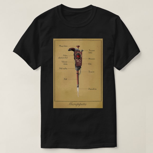 Camiseta Diagrama de pipeta de vintage de Steampunk (Diseño del anverso)