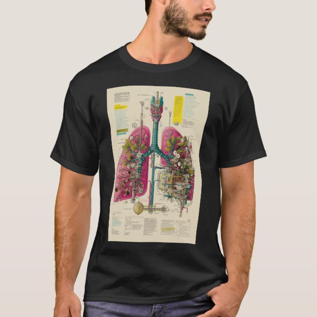 Camiseta Diagrama de Pulmones Mecánicos — Anatomía Bioindus (Anverso)