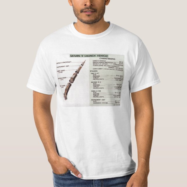 Camiseta Diagrama de Saturn V (Anverso)