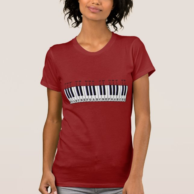 Camiseta Diagrama de teclado de piano (Anverso)