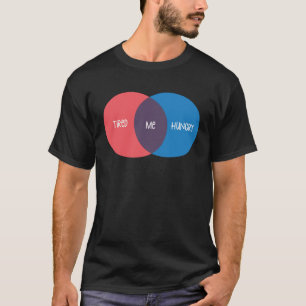 Camiseta Diagrama de Venn Cansado y hambriento