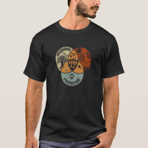 Camiseta Diagrama de Venn Esposo Papá Protector Hero 42 Pad