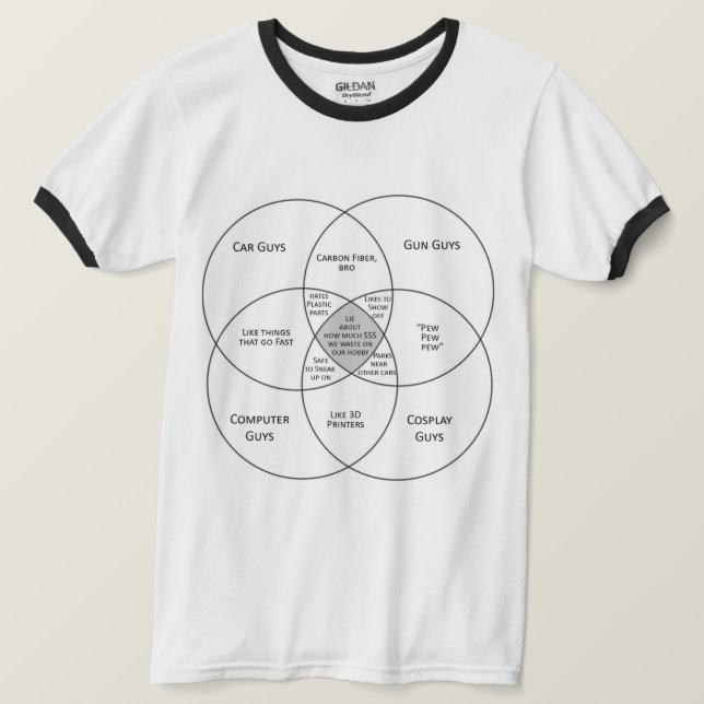 Camiseta Diagrama de Venn masculino (Anverso del diseño)