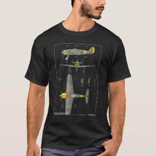 Camiseta Diagrama del avión Focke Wulf Fw 190 alemán WW2