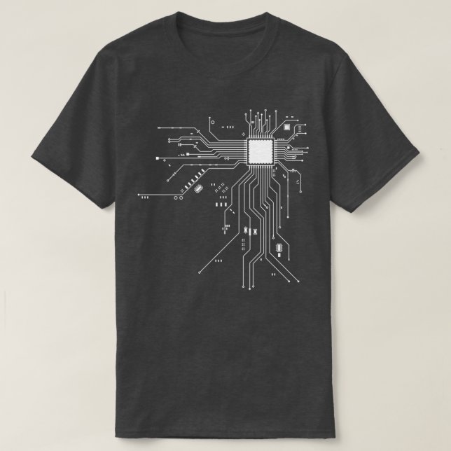 Camiseta Diagrama del circuito del procesador de CPU (Diseño del anverso)