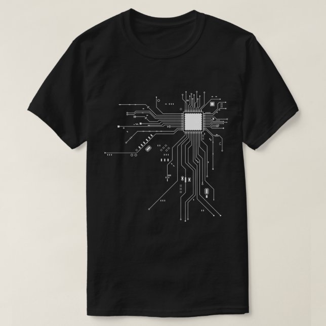 Camiseta Diagrama del circuito del procesador de la CPU cam (Diseño del anverso)