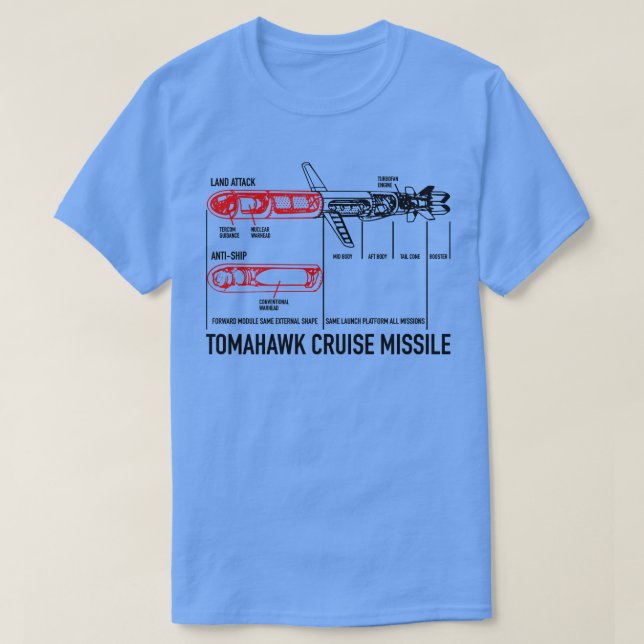 Camiseta Diagrama del plan de misiles de crucero Tomahawk (Diseño del anverso)