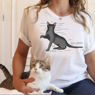Camiseta Diagrama divertido de anatomía de gato Humor nerd
