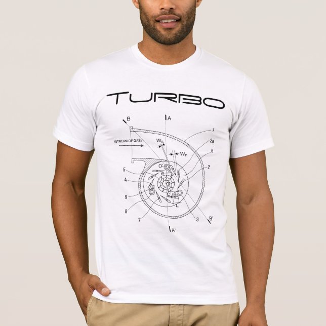 Camiseta Diagrama esquemático de Turbo (Anverso)