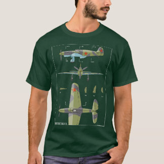 Camiseta Diagrama Gi de Yakovlev Yak1 avión ruso de combate