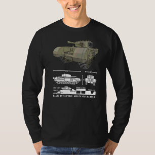 Camiseta Diagrama Infográfico de Churchill Tank Ww2 Tanks