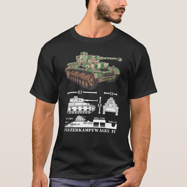 Camiseta Diagrama Infográfico De Tanques Alemanes Panzer Iv (Anverso)