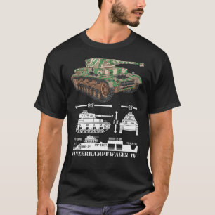 Camiseta Diagrama Infográfico De Tanques Alemanes Panzer Iv