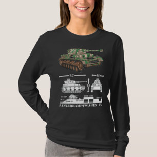 Camiseta Diagrama Infográfico De Tanques Alemanes Panzer Iv