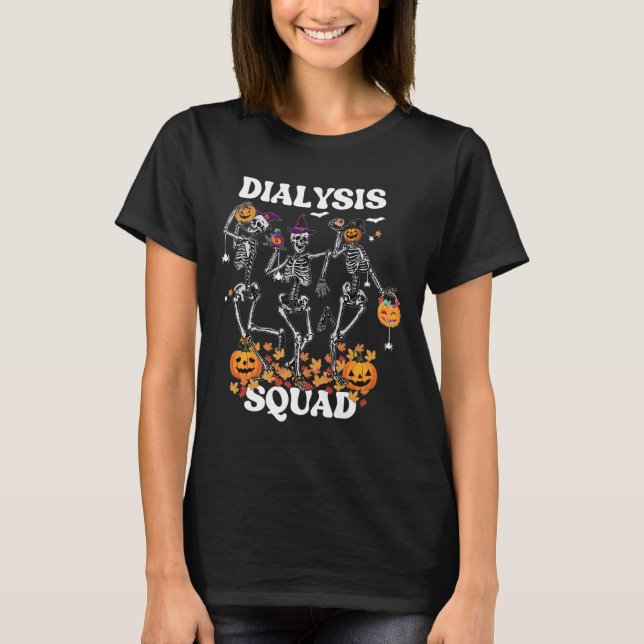 Camiseta Diálisis de fantasía de enfermería esqueleto de ba (Anverso)