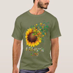 Camiseta Diálisis de vida de hemodiálisis girasol