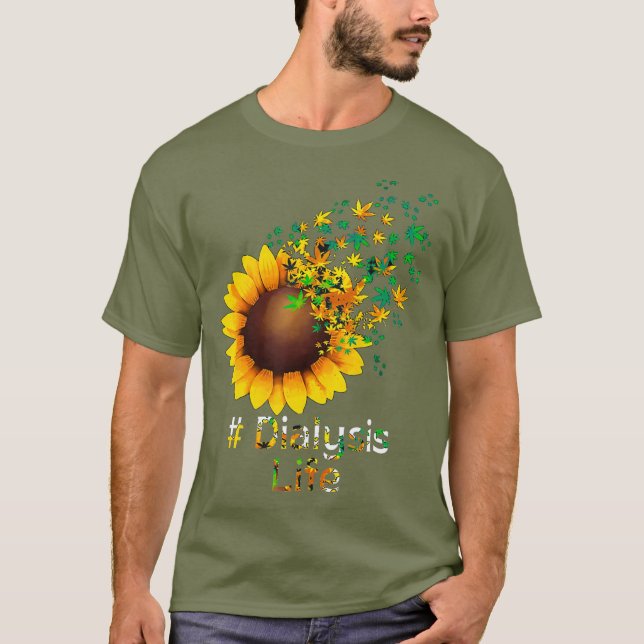 Camiseta Diálisis de vida de hemodiálisis girasol (Anverso)