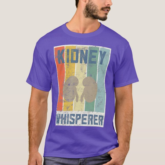 Camiseta Diálisis retro Regalos a pacientes Riñón Whisperer (Anverso)