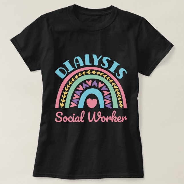 Camiseta Diálisis Trabajadora social Renal LCSW Mujeres Arc (Diseño del anverso)