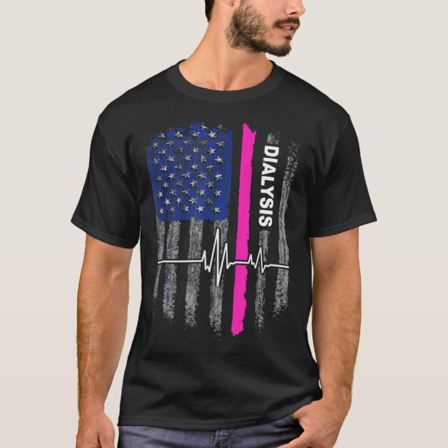 Camiseta dialysis Awareness American Flag (Anverso)