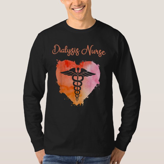 Camiseta Dialysis Nurse   Nurses Nursing Graduation Caduceu (Anverso)