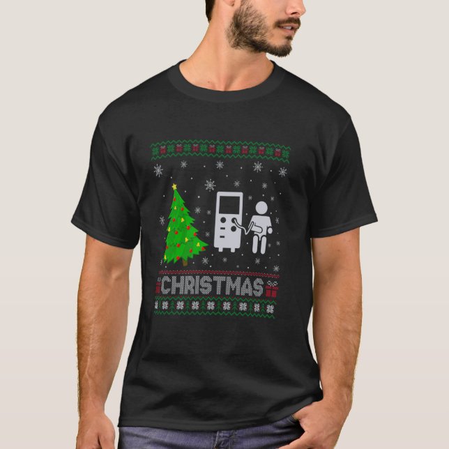 Camiseta Dialysis Tech Xmas Árbol iluminando Navidades feos (Anverso)