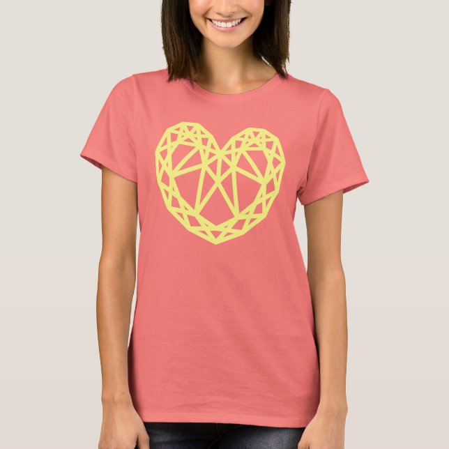 Camiseta diamante amarillo con forma de corazón (Anverso)