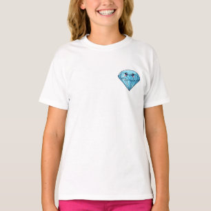 Camiseta Diamante Azul Brillante Kawaii Niños