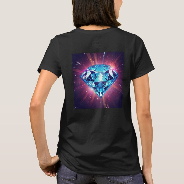 Camiseta Diamante Brillante Pixelado (Reverso)