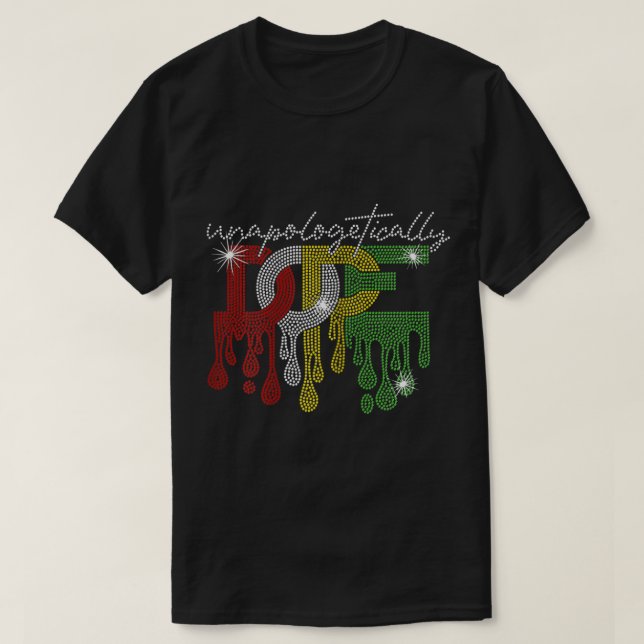 Camiseta Diamante de imitación  de Chica negro sin arrepent (Diseño del anverso)