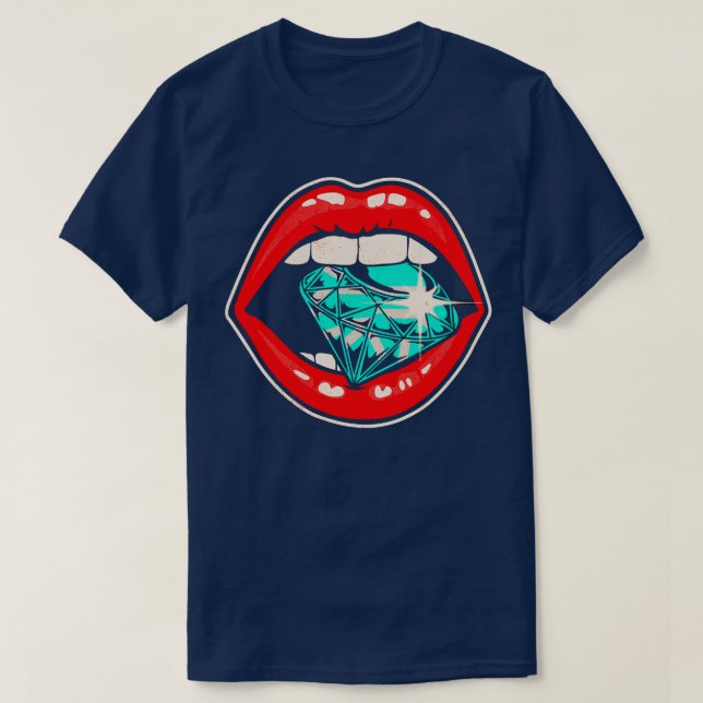 Camiseta Diamante de los labios rojos (Diseño del anverso)